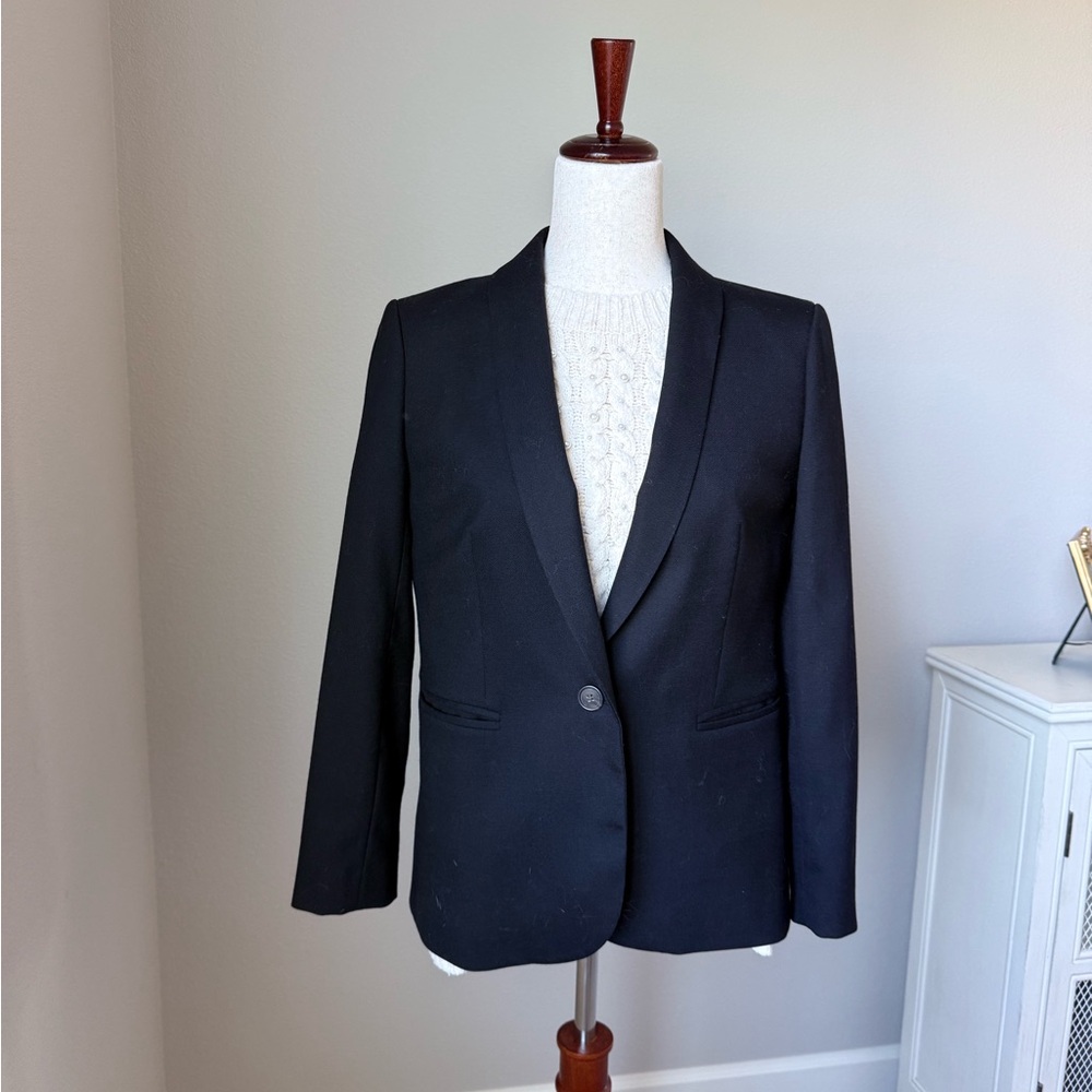 J. Crew Black Blazer with Striped Lining